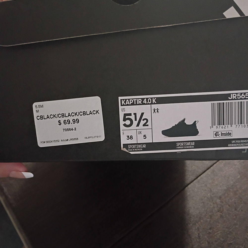 Adidas Kaptir 4.0K Running Shoe Big Kid NIB Size 5.5 - Picture 5 of 8